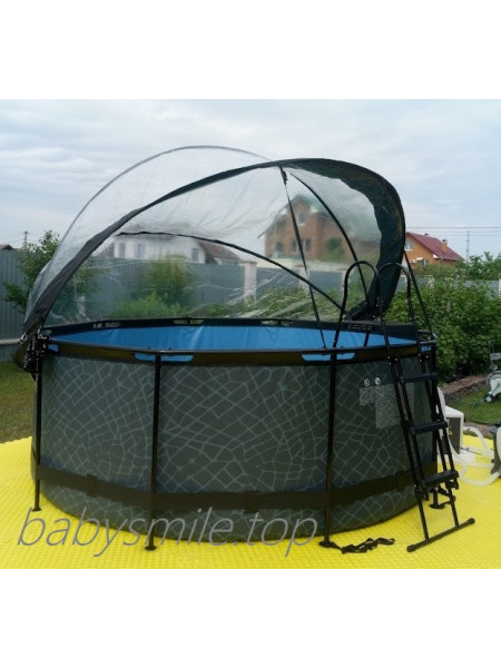 Басейн EXIT с куполом "камінь" 360х122 см + тепловий насос Басейн EXIT с куполом "камінь" 360х122 см + тепловий насос