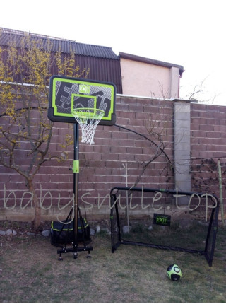 Стойка баскетбольна мобільна EXIT Galaxy black + кільце з амортизацією