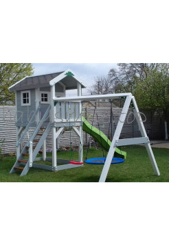 Будиночок дерев'яний з гойдалкою і гіркою Spielplatz