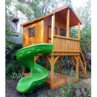 Будиночок дерев'яний двоповерховий з гіркою гвинтовою