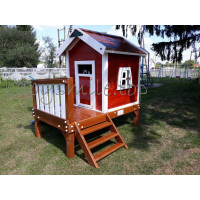 Дитячий дерев'яний будиночок Флігель з гіркою 