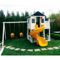 Ігровий майданчик дерев'яний "Мрія" + гірка гвинтова