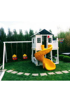 Игровая площадка деревянная "Мечта" + горка винтовая