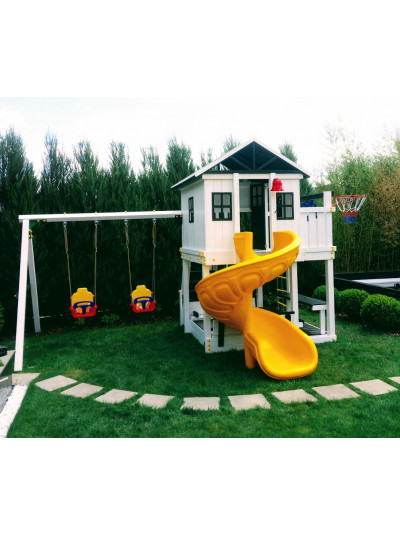 Ігровий майданчик дерев'яний "Мрія" + гірка гвинтова