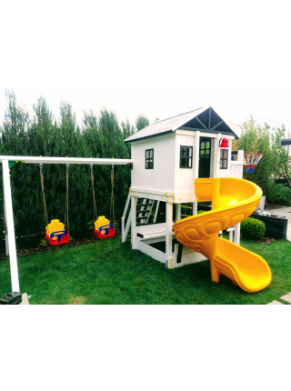 Ігровий майданчик дерев'яний "Мрія" + гірка гвинтова