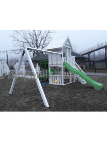 Дитячий майданчик з дерева з двома гірками