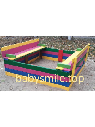  Дитяча пісочниця з кришкою кольорова 1.5х1.5м