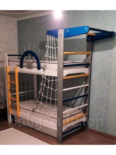 Двох'ярусне ліжко із спортивним куточком 170х60 см