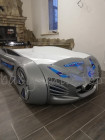  Ліжко машинка Tesla Star сіра 