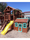 Ігровий майданчик з дерева вежа з будиночком-18
