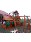Ігровий майданчик з дерев'яним будиночком Вежа-11
