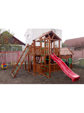 Ігровий майданчик з дерев'яним будиночком Вежа-11