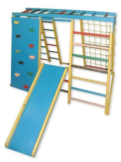 Дитячий спортивний комплекс для вулиці з скелелазкою