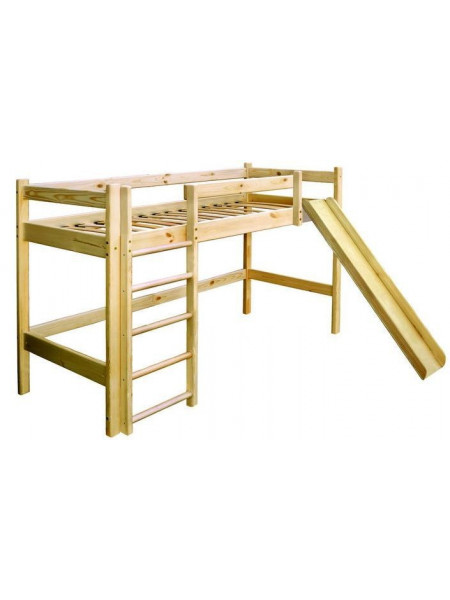 Ліжко горище з сосни з гіркою