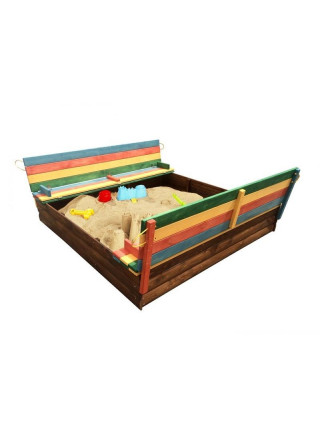 Пісочниця 2х2 метра кольорова з кришкою Кузьма-2 Пісочниця 2х2 метра кольорова з кришкою Кузьма-2