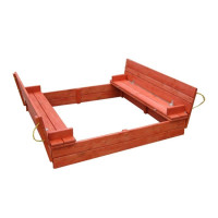 Детская песочница 150х150 см с крышкой в тонировке