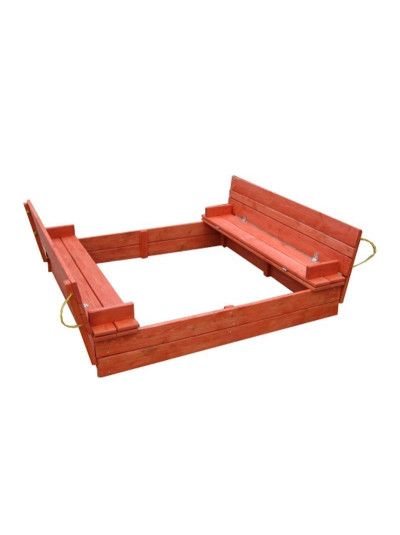 Детская песочница 150х150 см с крышкой в тонировке