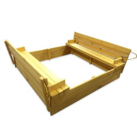 Песочница 150 см с крышкой сосна тонированная