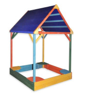 Песочница с тентовой крышей цветная 150 см
