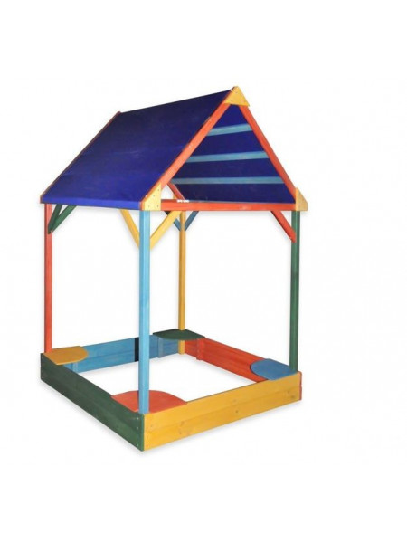 Пісочниця з тентовим дахом кольорова 150 см Пісочниця з тентовим дахом кольорова 150 см