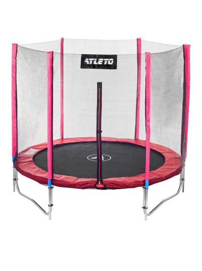 Батут Атлето красный 183 см с лесенкой