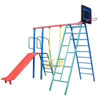 Дитячий майданчик металевий з гіркою і гойдалкою Да-814