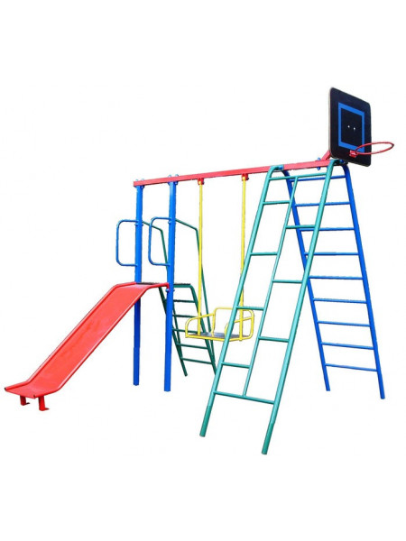 Дитячий майданчик металевий з гіркою і гойдалкою Да-814 Дитячий майданчик металевий з гіркою і гойдалкою Да-814