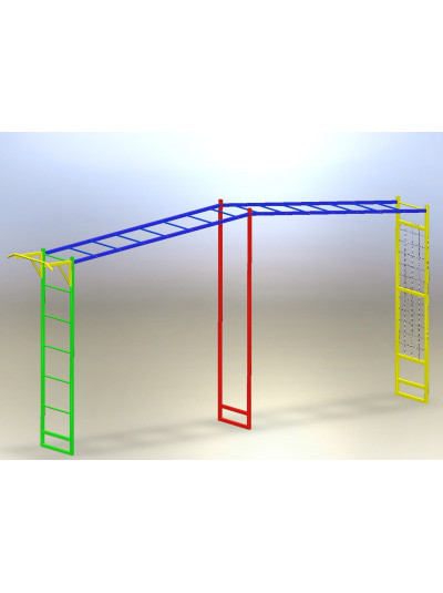 Рукоход металевий з  сіткою для вулиці 