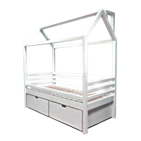 Ліжко-будиночок з ящиками (вільха, ясен, дуб)