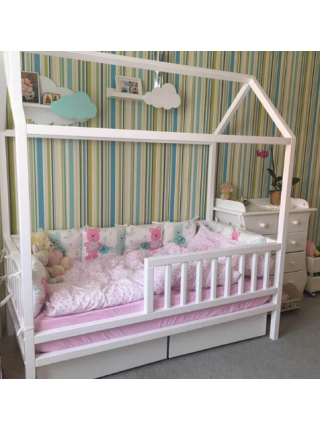 Ліжко-будиночок з ящиками (вільха, ясен, дуб)