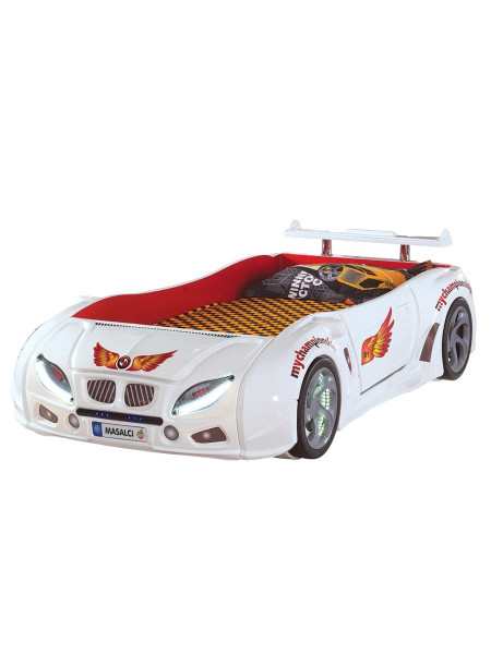 Ліжко машинка Форсаж біла