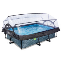 Басейн EXIT 220х150х65 см "камінь" з куполом 