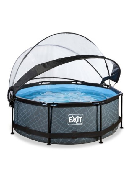 Басейн з куполом EXIT "камінь" 244х76 см
