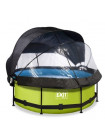Басейн з куполом і тентом EXIT лайм 244 х 76 см