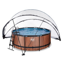 Каркасний басейн EXIT 360x122 см, із накриттям "Дерево"
