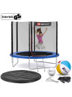Батут с защитной сеткой Hop-Sport 244 см синий