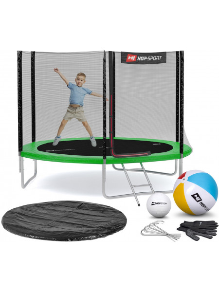 Батут із захисною сіткою Hop - Sport 305 см зелений Батут із захисною сіткою Hop - Sport 305 см зелений