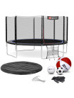 Батут с защитной сеткой Hop-Sport 427 см черно-синий