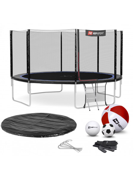 Батут із захисною сіткою Hop - Sport 427 см чорно-синій Батут із захисною сіткою Hop - Sport 427 см чорно-синій