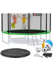 Батут с защитной сеткой Hop-Sport 427 см зеленый
