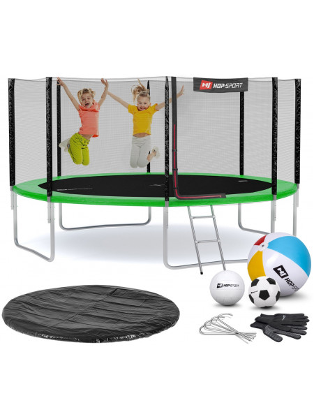 Батут із захисною сіткою Hop - Sport 427 см зелений Батут із захисною сіткою Hop - Sport 427 см зелений