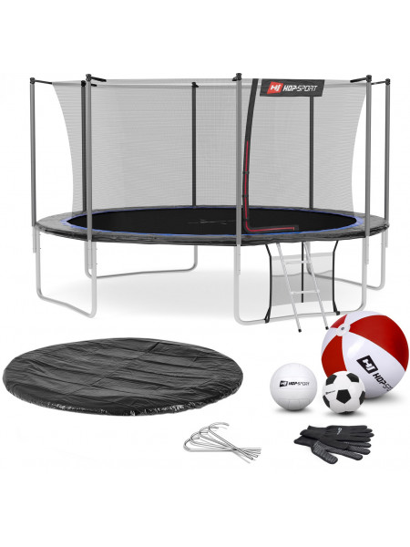 Батут з сіткою внутрішньою Hop - Sport 427 см чорно-зелений Батут з сіткою внутрішньою Hop - Sport 427 см чорно-зелений