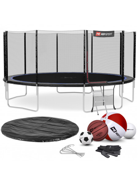 Батут із захисною сіткою Hop - Sport 488 см чорно-синій Батут із захисною сіткою Hop - Sport 488 см чорно-синій