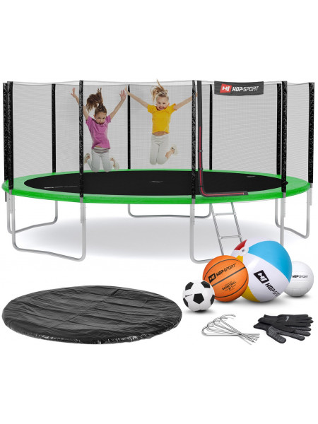 Батут із захисною сіткою Hop - Sport 488 см зелений Батут із захисною сіткою Hop - Sport 488 см зелений