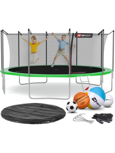 Батут з сіткою внутрішньою Hop - Sport 488 см зелений Батут з сіткою внутрішньою Hop - Sport 488 см зелений