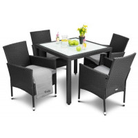 Набор мебели для сада VERONA 4+1 чёрный