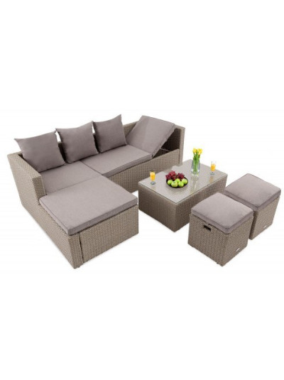 Садовый диван в комплекте Bologna бежевый