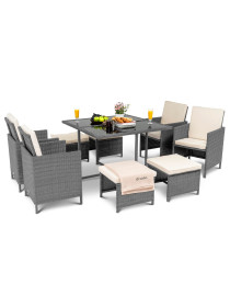 Набір меблів для саду PARMA 8 + 1 сірий