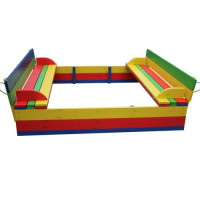 Песочница 140 см детская с крышкой цветная И-140