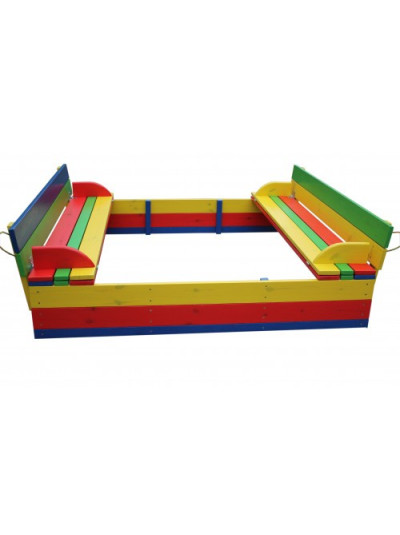 Дитяча пісочниця 140 см з кришкою кольорова-І140